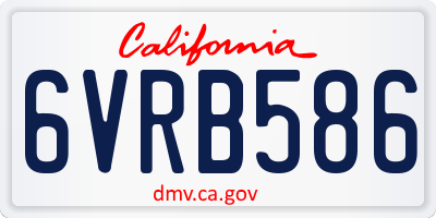 CA license plate 6VRB586