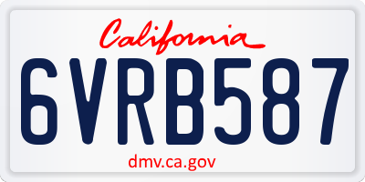 CA license plate 6VRB587