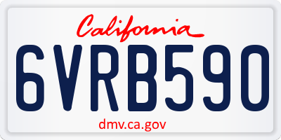 CA license plate 6VRB590