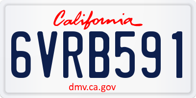 CA license plate 6VRB591