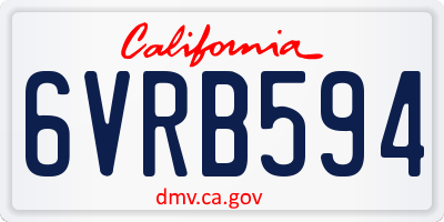 CA license plate 6VRB594