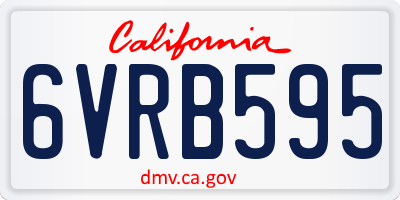 CA license plate 6VRB595