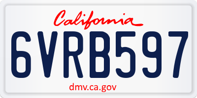 CA license plate 6VRB597
