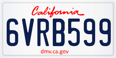 CA license plate 6VRB599