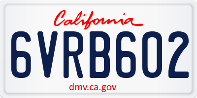 CA license plate 6VRB602