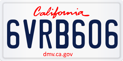 CA license plate 6VRB606