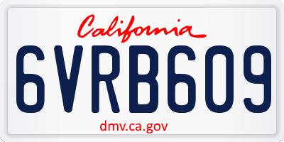 CA license plate 6VRB609