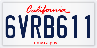 CA license plate 6VRB611