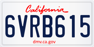 CA license plate 6VRB615