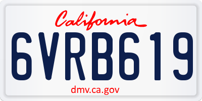 CA license plate 6VRB619