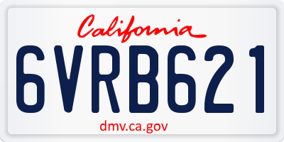 CA license plate 6VRB621