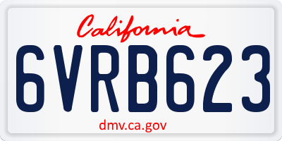 CA license plate 6VRB623