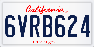 CA license plate 6VRB624