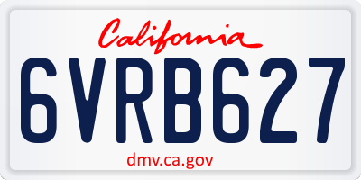 CA license plate 6VRB627