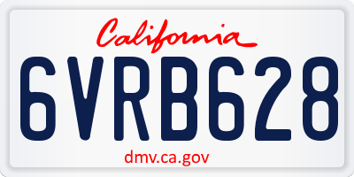CA license plate 6VRB628