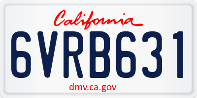 CA license plate 6VRB631