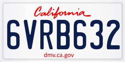 CA license plate 6VRB632