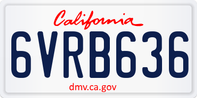 CA license plate 6VRB636