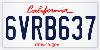 CA license plate 6VRB637
