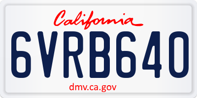 CA license plate 6VRB640