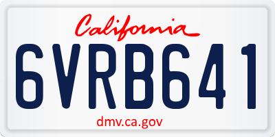 CA license plate 6VRB641