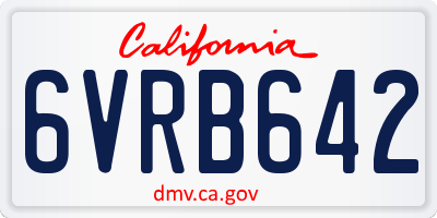 CA license plate 6VRB642