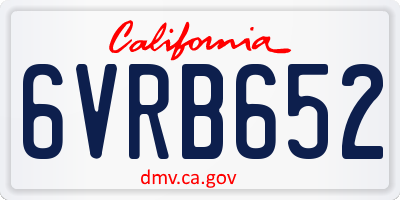 CA license plate 6VRB652