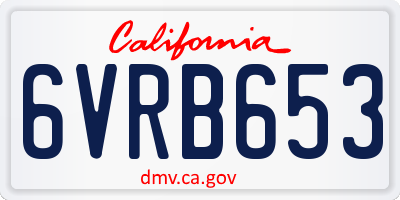 CA license plate 6VRB653