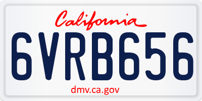 CA license plate 6VRB656