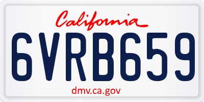 CA license plate 6VRB659