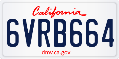 CA license plate 6VRB664