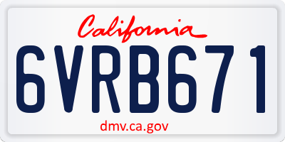 CA license plate 6VRB671