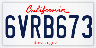 CA license plate 6VRB673