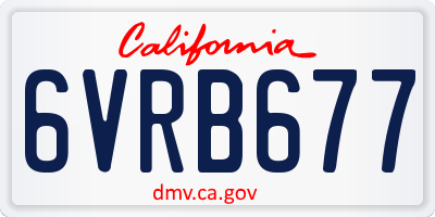 CA license plate 6VRB677