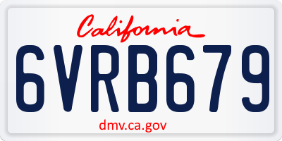 CA license plate 6VRB679
