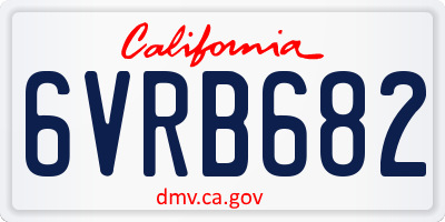 CA license plate 6VRB682