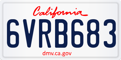 CA license plate 6VRB683