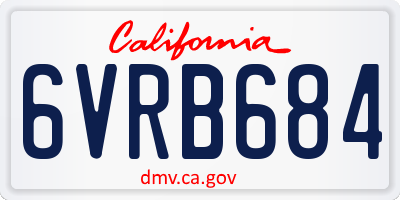 CA license plate 6VRB684