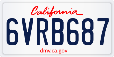 CA license plate 6VRB687