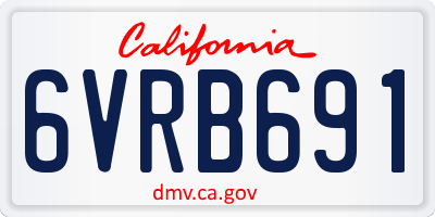 CA license plate 6VRB691
