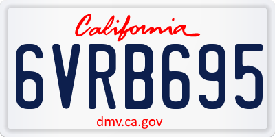 CA license plate 6VRB695