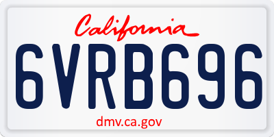 CA license plate 6VRB696
