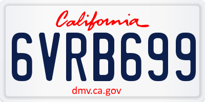 CA license plate 6VRB699