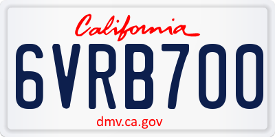 CA license plate 6VRB700