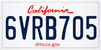 CA license plate 6VRB705