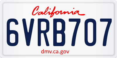 CA license plate 6VRB707