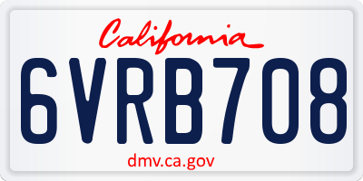 CA license plate 6VRB708