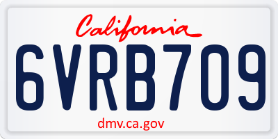 CA license plate 6VRB709