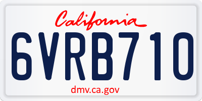 CA license plate 6VRB710
