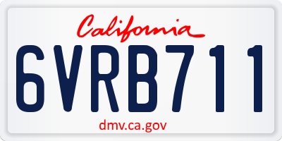 CA license plate 6VRB711